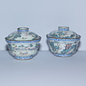 Pair of painted enamel tea bowls and covers, China, Jiaqing, early 19th century [thumbnail]