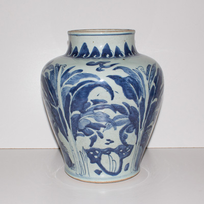 Blue and white vase (side 2), China, Transitional, circa 1650