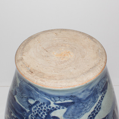 Blue and white vase (base), China, Transitional, circa 1650