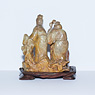 Carved soapstone figure group (back), China, mid Qing Dynasty, 18th/ 19th century [thumbnail]