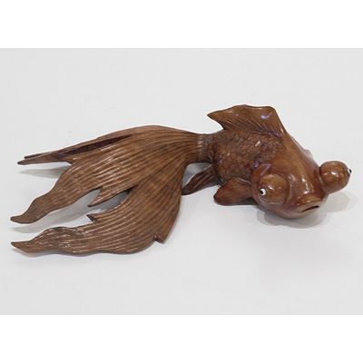 Pair of carved boxwood carp (left-hand Carp), Japan, early 20th century