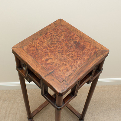 Hardwood and burrwood stand (top), China, Mid Qing Dynasty, 18th / 19th century