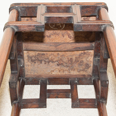 Hardwood and burrwood stand (underside of top), China, Mid Qing Dynasty, 18th / 19th century