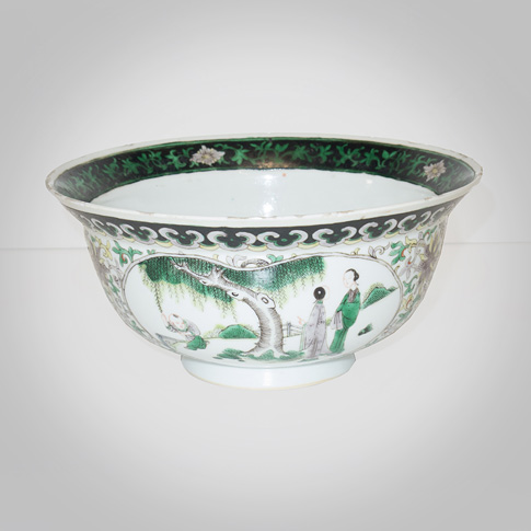 Famille-verte bowl (side 3), China, circa 1900