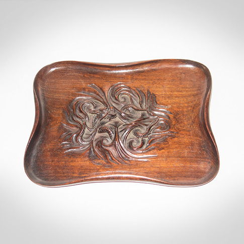 Wood dragon tray, Japan, 19th century