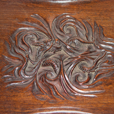 Wood dragon tray (detail), Japan, 19th century
