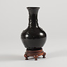 Black mirror glazed bottle vase (other side), China, Qing Dynasty, late 19th century [thumbnail]