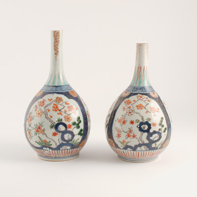 A pair of Imari porcelain vases, Japan, Edo Period, circa 1700-20