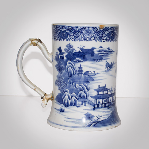 Large blue and white mug (side 2), China, 18th century