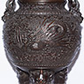 Large bronze tripod censer, by Murata Seimin (close-up 1), Japan, Bunsei era, circa 1820 [thumbnail]