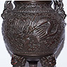 Large bronze tripod censer, by Murata Seimin (close-up 2), Japan, Bunsei era, circa 1820 [thumbnail]