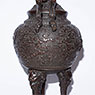 Large bronze tripod censer, by Murata Seimin (close-up 3), Japan, Bunsei era, circa 1820 [thumbnail]