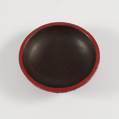 Carved cinnabar lacquer box (inside, bottom), China, Qing Dynasty, 19th century