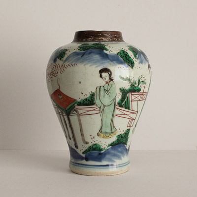 Transitional wucai vase, China, 17th century