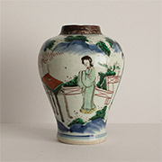 Transitional wucai vase - China, 17th century