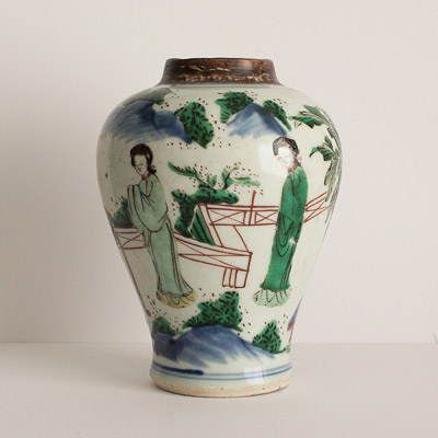 Transitional wucai vase (side view 3), China, 17th century