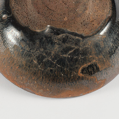 Jian hare's fur tea bowl (Close-up of base), China, Fujian Province, Southern Song/Yuan Dynasty, 13th/15th century