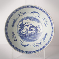 Blue and white porcelain bowl (inside), Japan, Edo period, circa 1680-1720 [thumbnail]