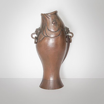 Bronze carp shaped flower vase - Japan, Meiji era, circa 1900