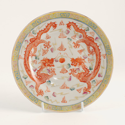 Famille-rose plate, China, Qing Dynasty, Guangxu, late 19th century