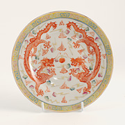 Famille-rose plate - China, Qing Dynasty, Guangxu, late 19th century