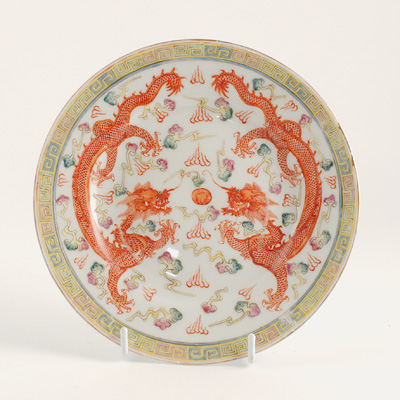 Famille-rose plate, China, Qing Dynasty, Guangxu, late 19th century