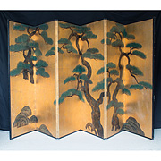 Six-fold screen of pine trees, after Tosa Mitsunobu - Japan, 20th century