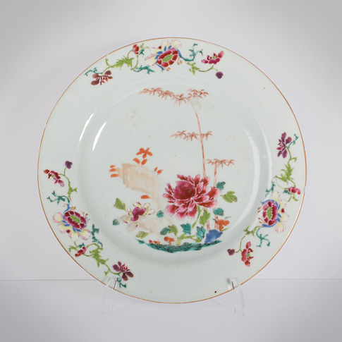 Famille rose export porcelain plate, China, Qianlong period, circa 1760-1780