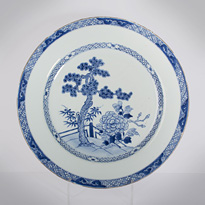 Blue and white export porcelain dish - China, Qianlong period, circa 1760