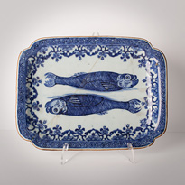 Blue and white porcelain dish - China, Qianlong period, circa 1750-1770