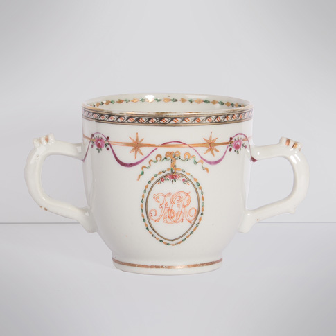 Famille rose export porcelain chocolate cup and saucer (cup), China, Qianlong period, circa 1760
