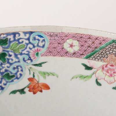 Large famille rose export porcelain bowl (detail), China, Qianlong, circa 1760
