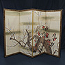 Four-fold screen of flowering plum and camelia, after Suzuki Kiitsu, Japan, early 20th century [thumbnail]