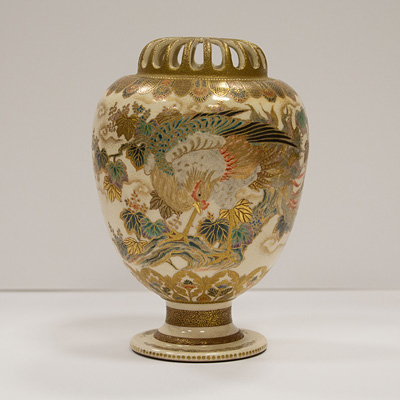 Satsuma vase and cover, signed Kinkozan, Japan, Meiji Era, late 19th century Satsuma vase and cover, signed Kinkozan, Japan, Meiji Era, late 19th century